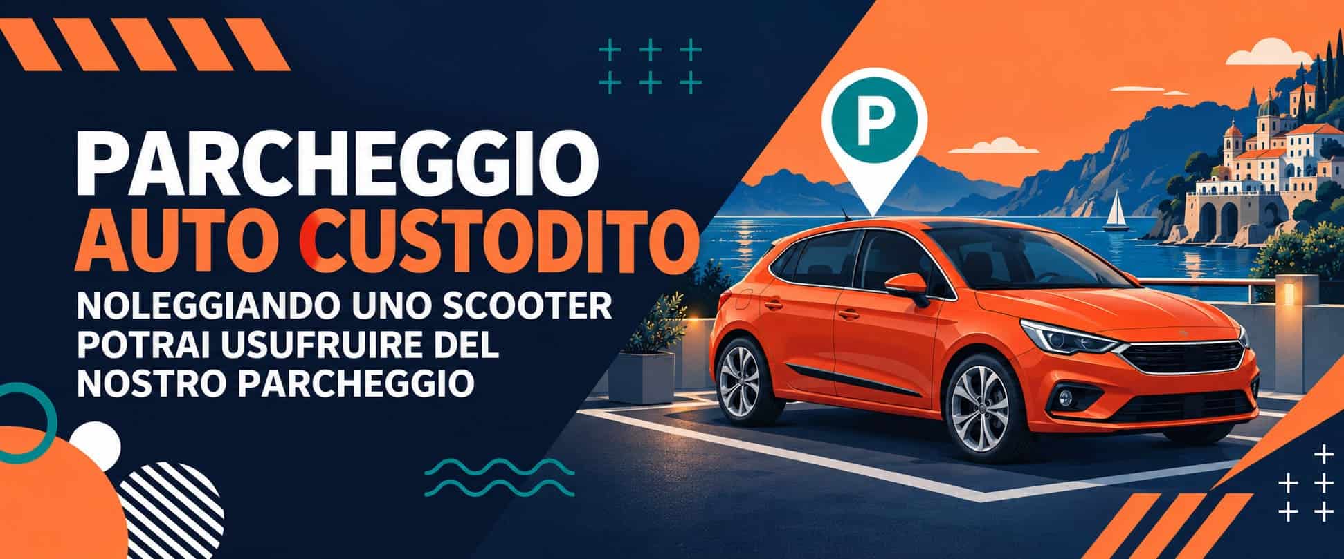 Parcheggio auto custodito per chi noleggia uno scooter